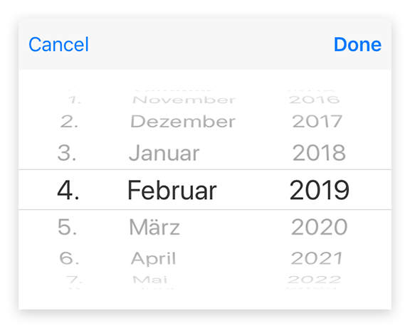 DateDialog on iOS